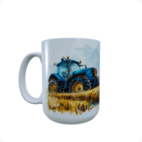 Blue Tractor Tractor 15oz Ceramic Mug